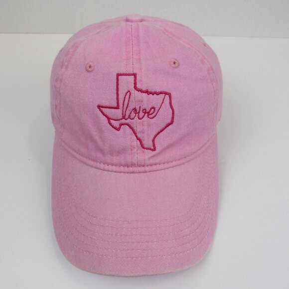 Texas Love Cap Pink Embroidered Women's Adjustable One Size Ben Kaufman - Picture 2 of 10